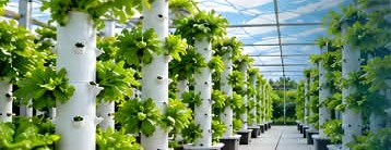 Hydroponic tower systems in a greenhouse